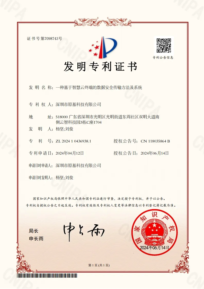 基于智慧云终端的数据安全传输方法及系统